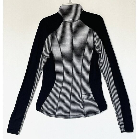 Lululemon Run U-Turn Mini Check Pique Heathered Black White Pullover Top - Picture 2 of 16